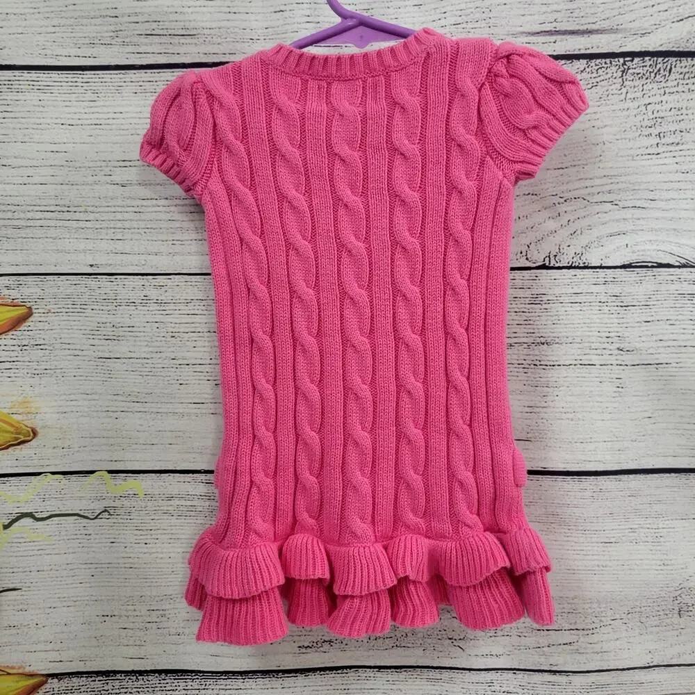 Ralph Lauren Pink Cable Knit Sweater Dress Size 12 months‎